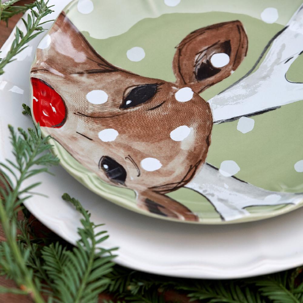 Costa Nova Set 4 Salad Plates Deer Friends Casafina By COSTA NOVA