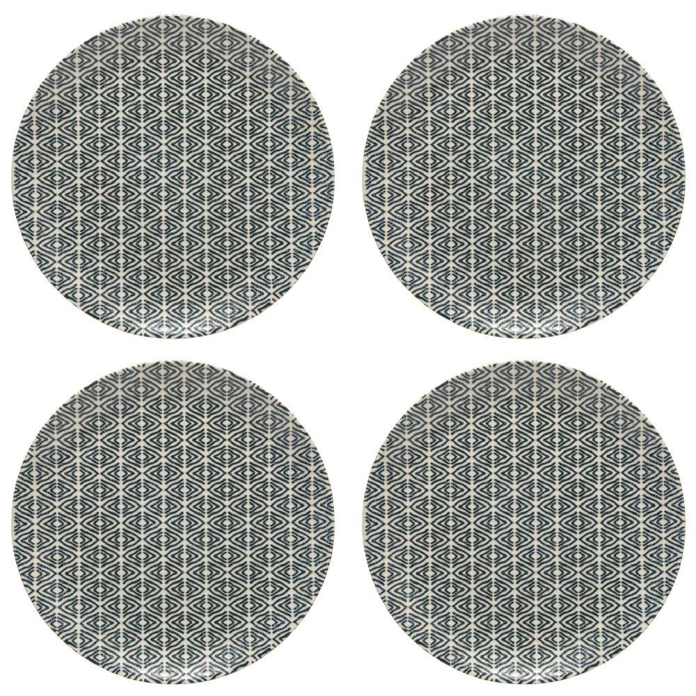 Costa Nova Set 4 Salad Plates Diamond Weave - Elements