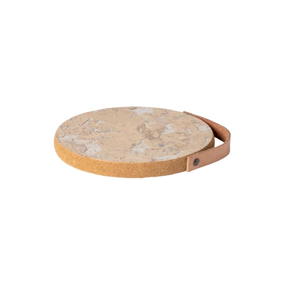 costa nova Small Cork Trivet with Leather Handle Cork Casafina by COSTA NOVA