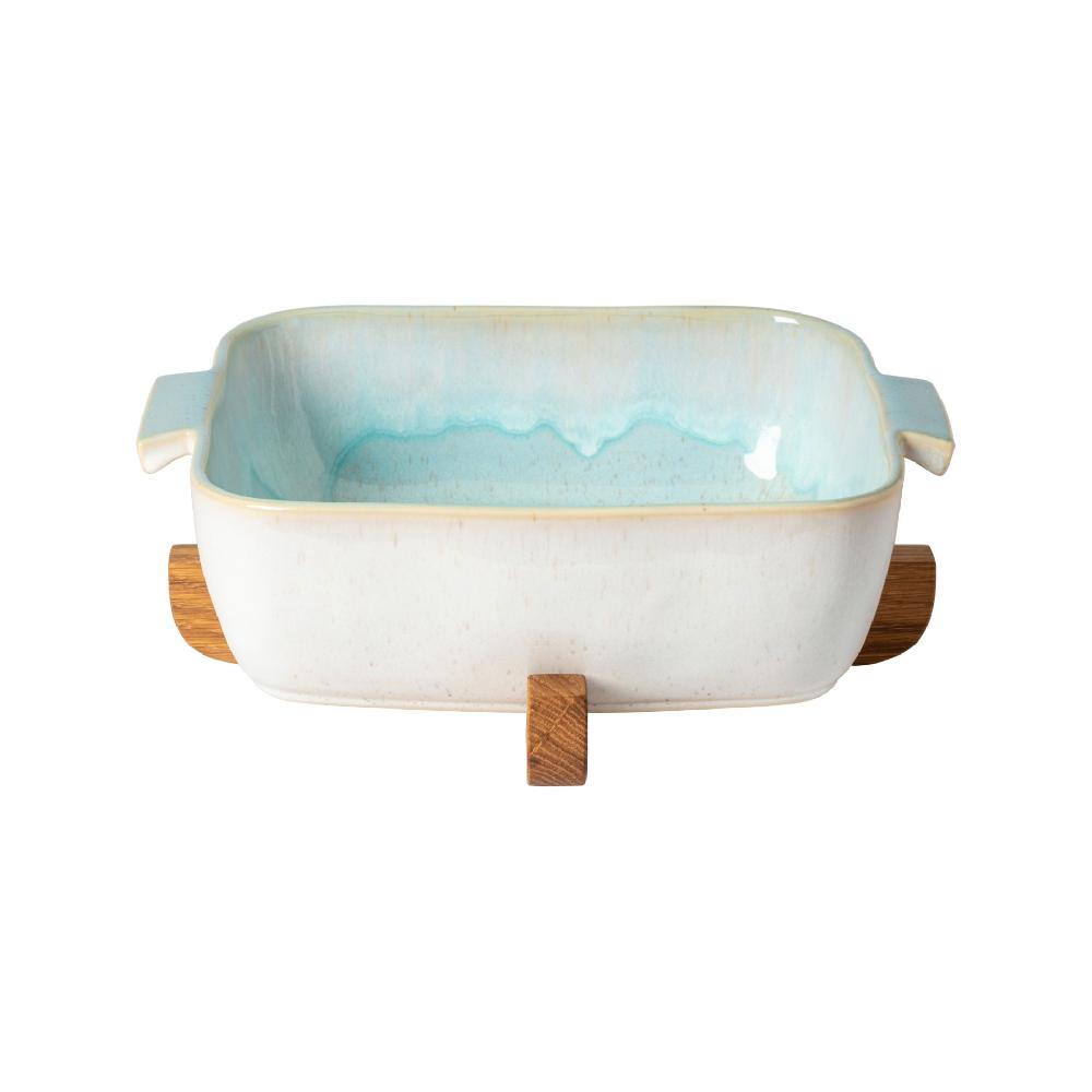 Costa Nova Square Baker With Oak Trivet Eivissa By Casafina