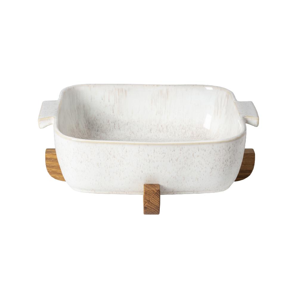 costa nova Square Baker with Oak Trivet Eivissa by Casafina