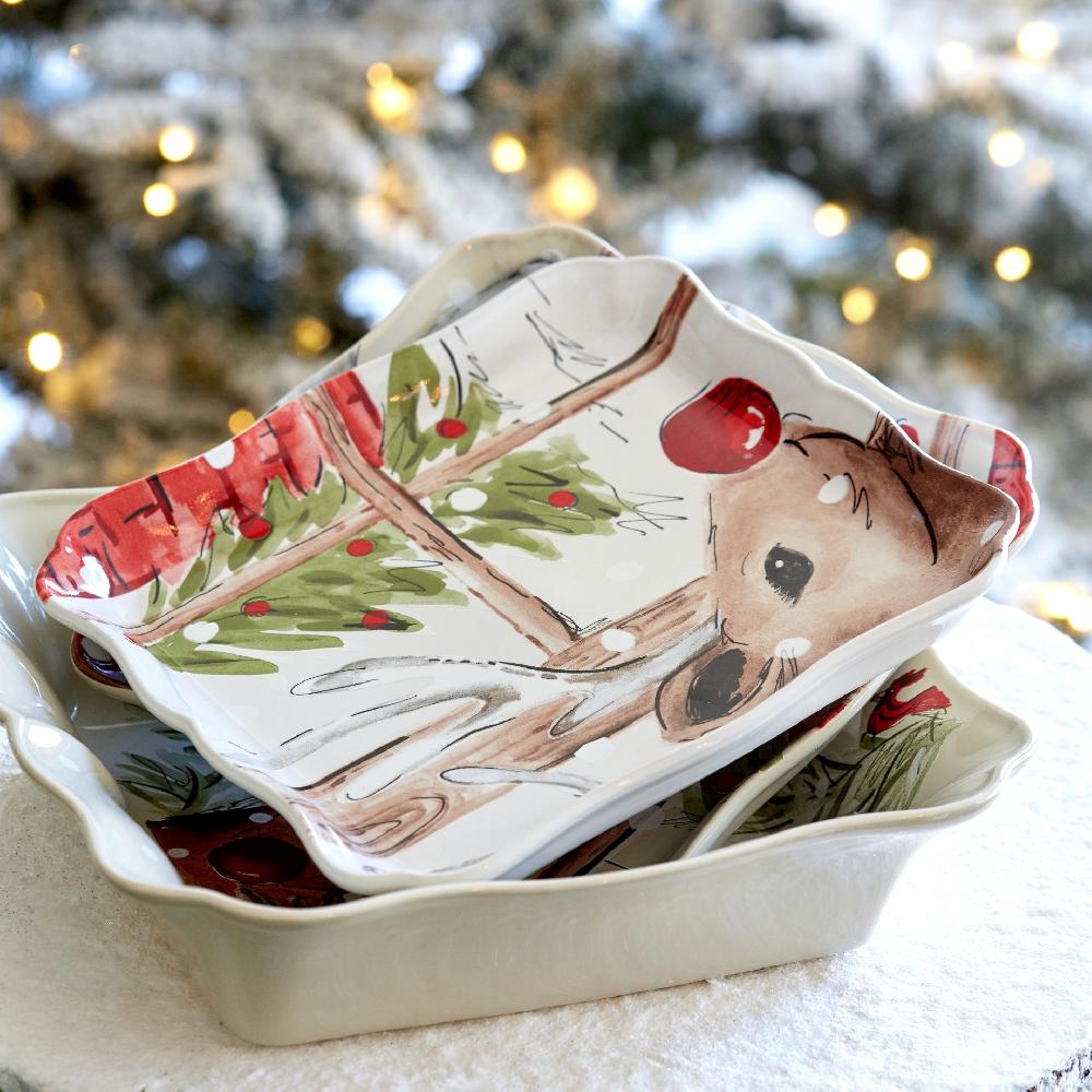 Costa Nova Square Tray Deer Friends Casafina By COSTA NOVA