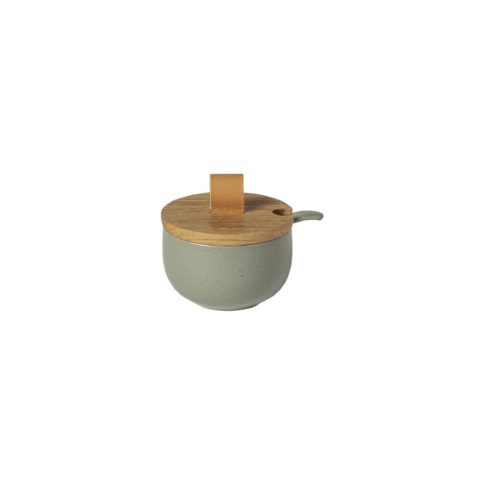 costa nova Sugar Bowl with Spoon and Wood Lid Pacifica by Casafina
