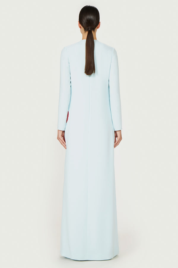 Costarellos Adeline Crepe Keyhole Gown