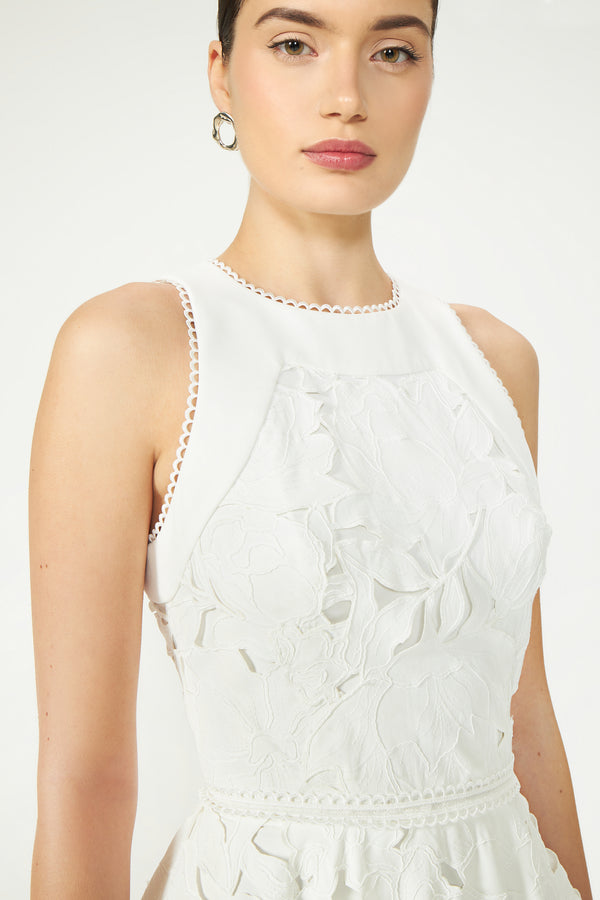 Costarellos Arianne Floral-Cut Lace Dress