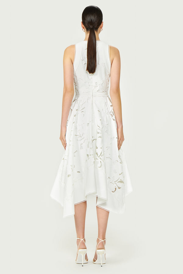 Costarellos Arianne Floral-Cut Lace Dress