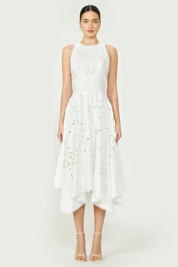 costarellos Arianne Floral-Cut Lace Dress
