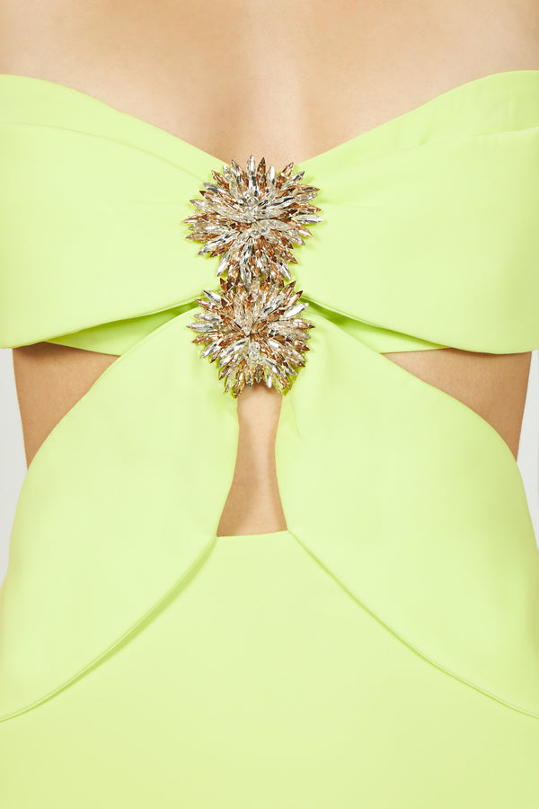 Costarellos Arina Cutout Crepe Dress