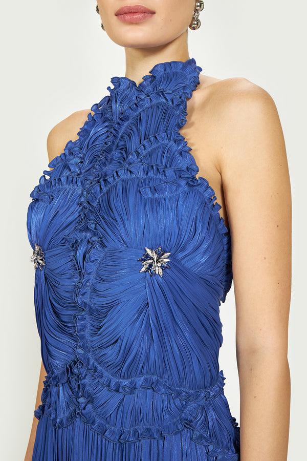 Costarellos Attina Lurex Georgette Gown