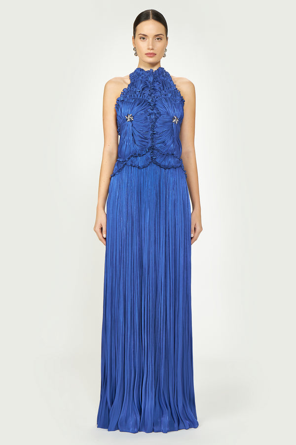 costarellos Attina Lurex Georgette Gown