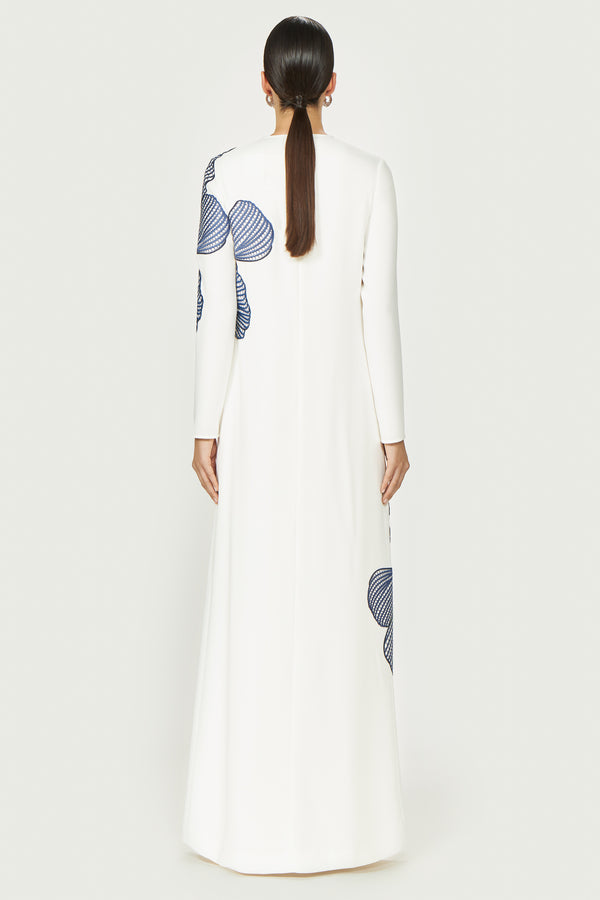 Costarellos Austie Crepe Column Gown