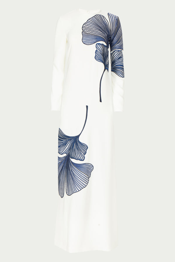 Costarellos Austie Crepe Column Gown