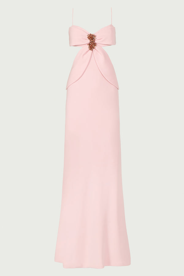 Costarellos Carice Cutout Crepe Gown