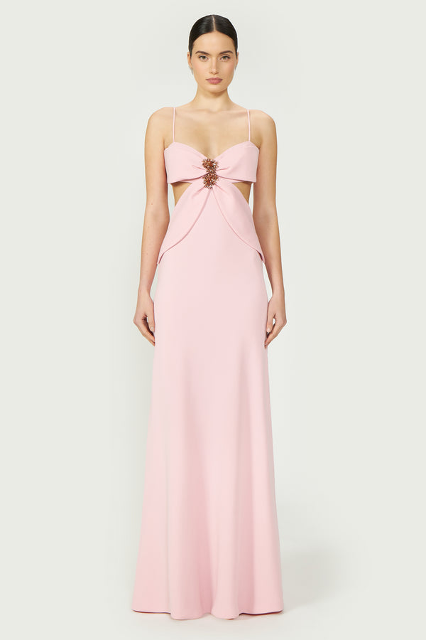 costarellos Carice Cutout Crepe Gown