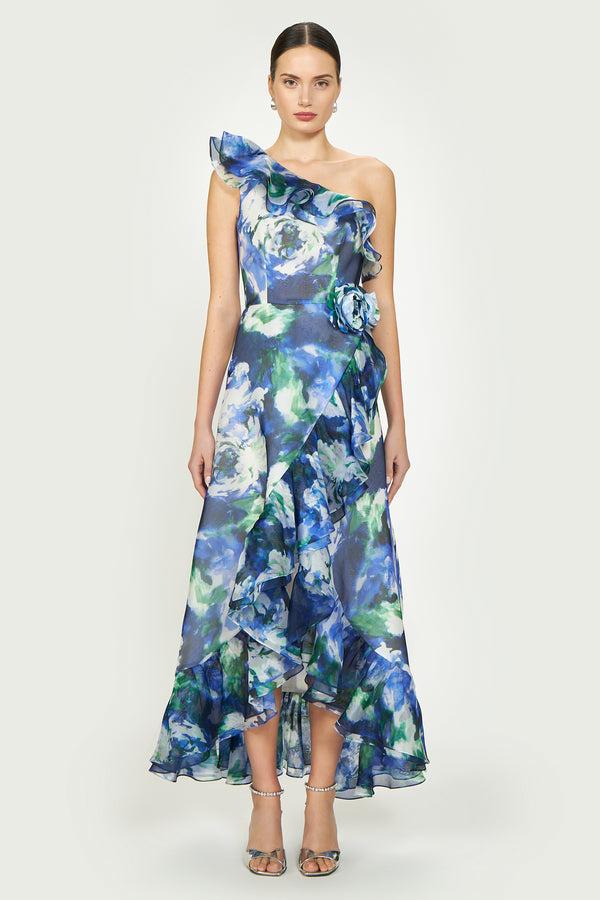 costarellos Carmea Silk Organza Dress
