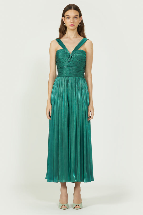 costarellos Cavana Lurex Georgette Dress