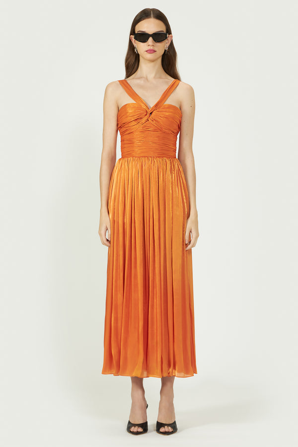 costarellos Cavana Lurex Georgette Dress