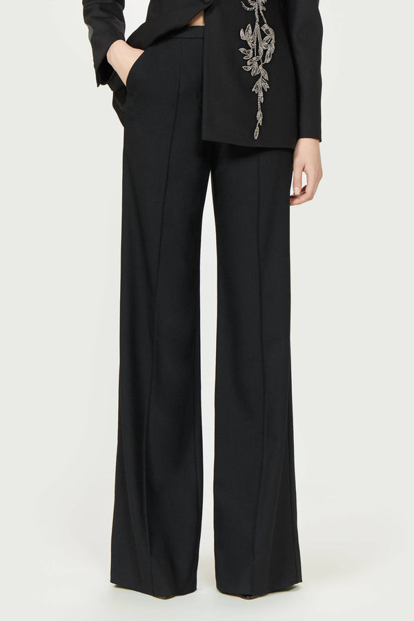 Costarellos Daline Wool Tailored Wide-Leg Trousers