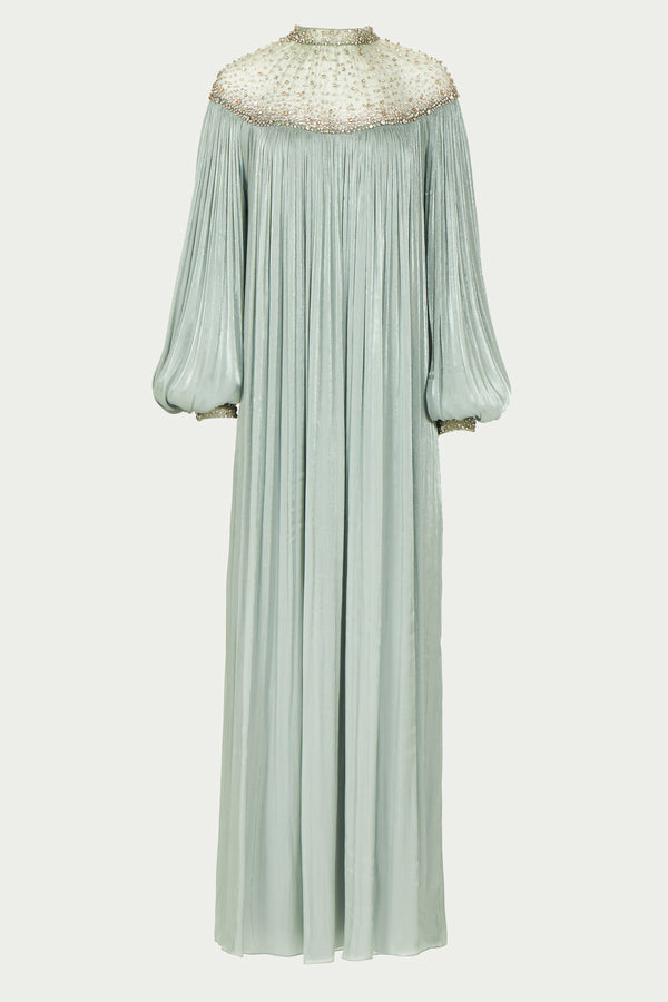 Costarellos Ellima Lurex Georgette Kaftan Gown