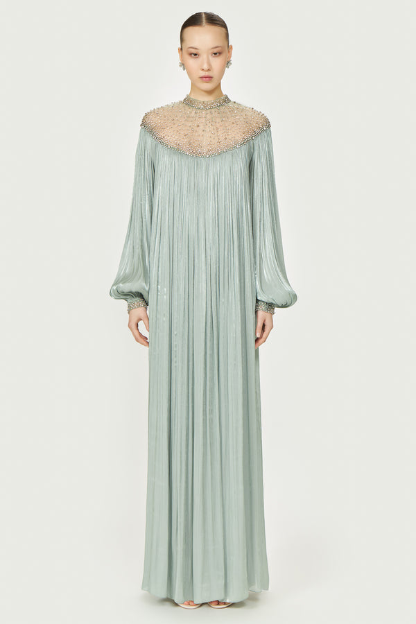 costarellos Ellima Lurex Georgette Kaftan Gown