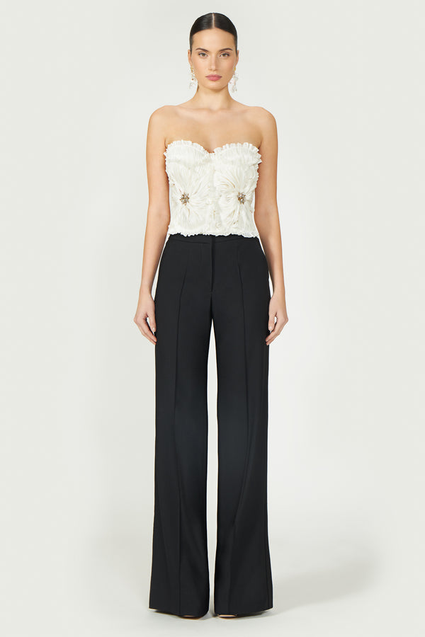 Costarellos Ezra Lurex Georgette Bustier