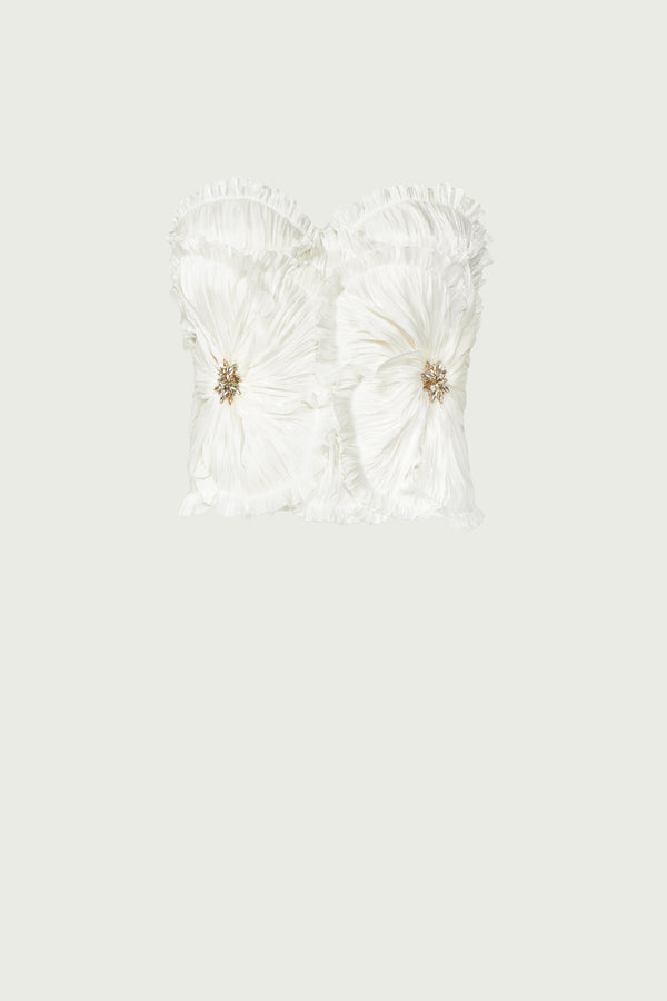Costarellos Ezra Lurex Georgette Bustier