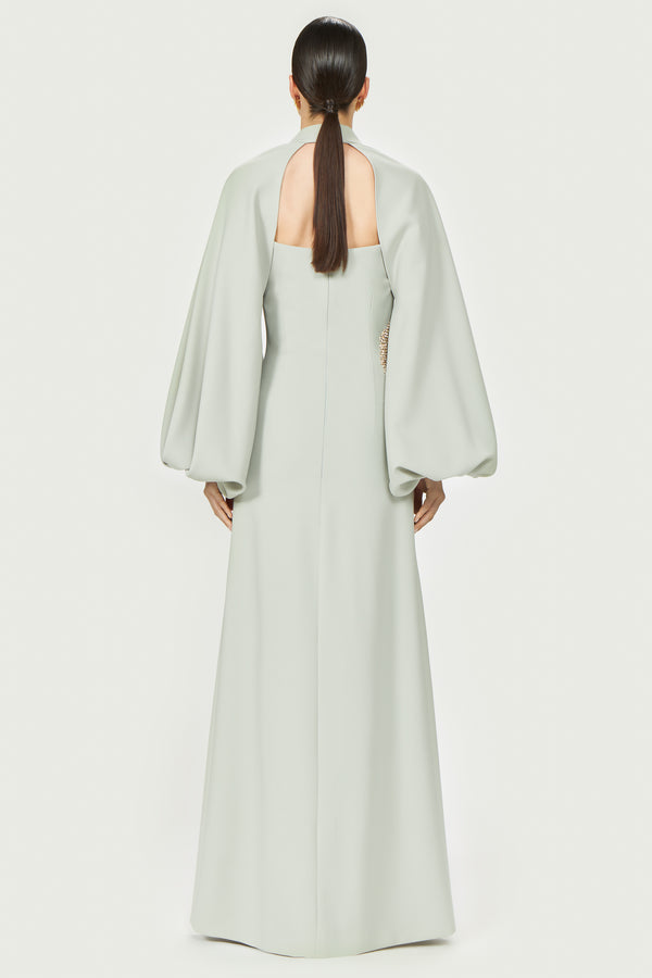 Costarellos Faranna Crepe Strapless Gown