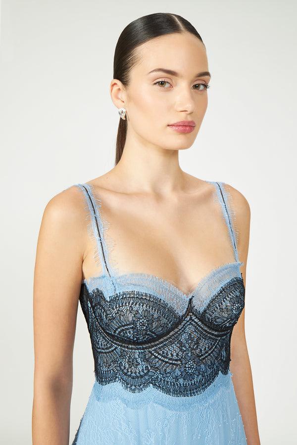 Costarellos Gallie Chantilly Lace Gown