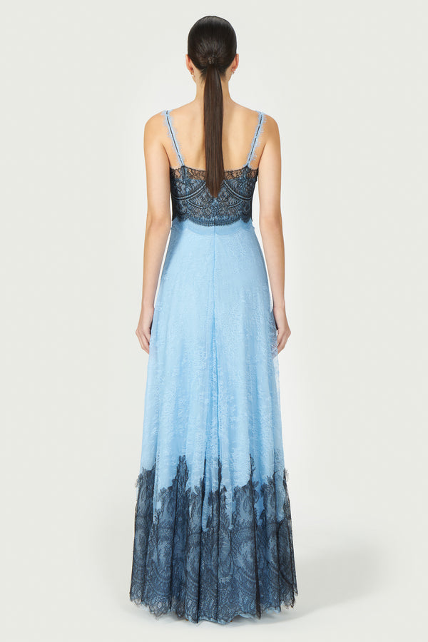 Costarellos Gallie Chantilly Lace Gown