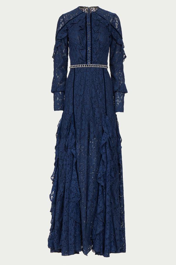 Costarellos Gianna Corded Lace Gown