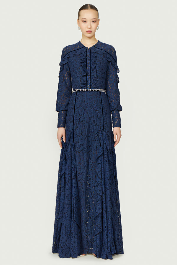 costarellos Gianna Corded Lace Gown