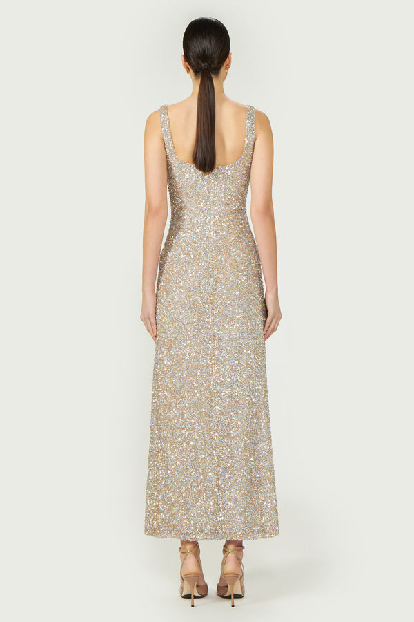 Costarellos Harper Sequin Column Dress
