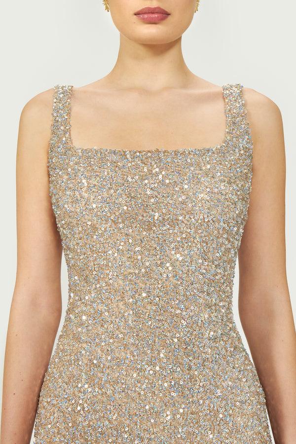 Costarellos Harper Sequin Column Dress
