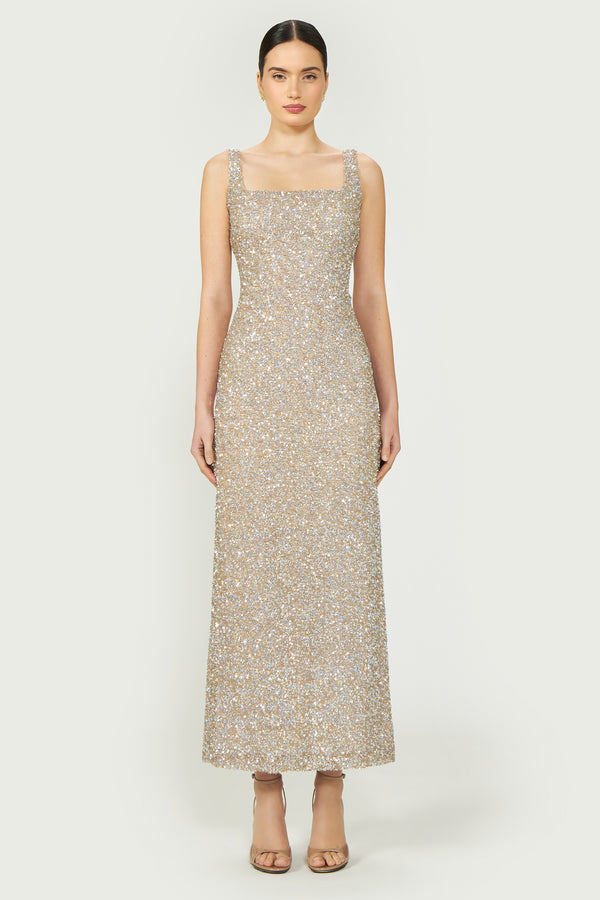 costarellos Harper Sequin Column Dress