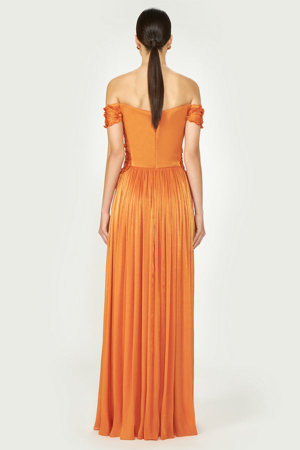 Costarellos Isla Lurex Georgette Gown