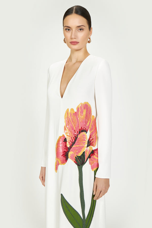 Costarellos Jennis Crepe Column Gown