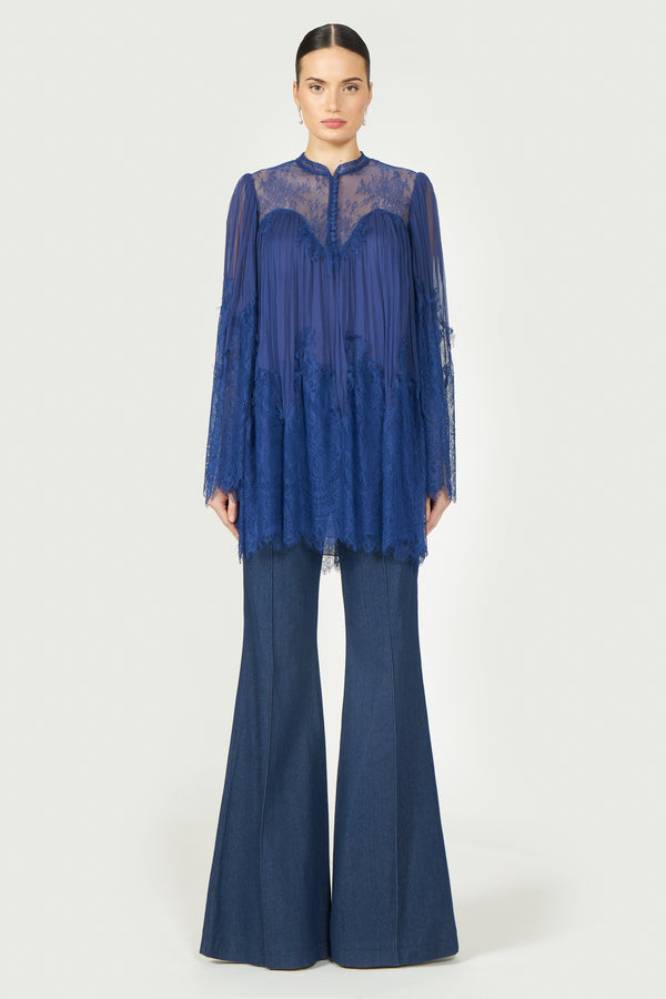 costarellos Jorie Crinkled Silk Blouse