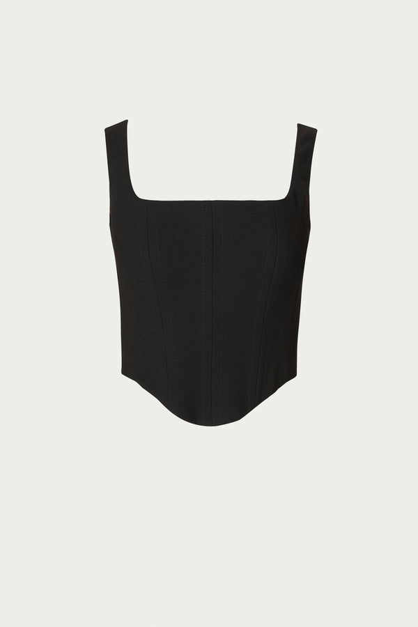 Costarellos Jovie Crepe Wool Bustier