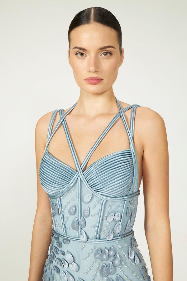 Costarellos Julep Tulle Bustier Gown