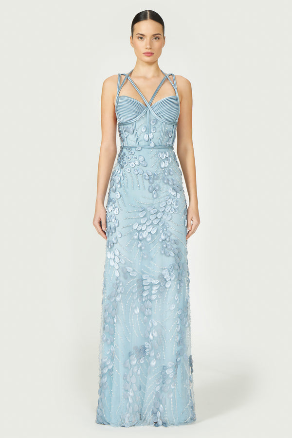 costarellos Julep Tulle Bustier Gown