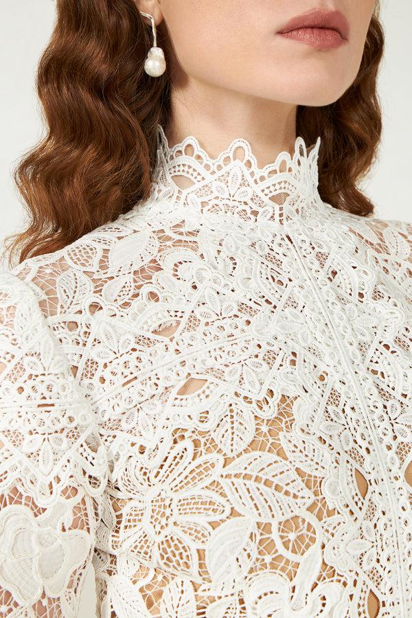 Costarellos Kalissa Guipure Lace Dress