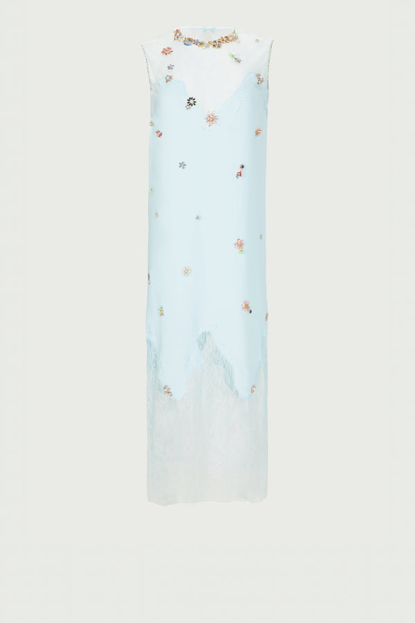 Costarellos Keeva Crystal Crepe Dress