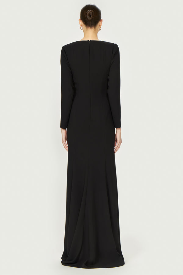 Costarellos Kienna Crepe Square-Neck Gown