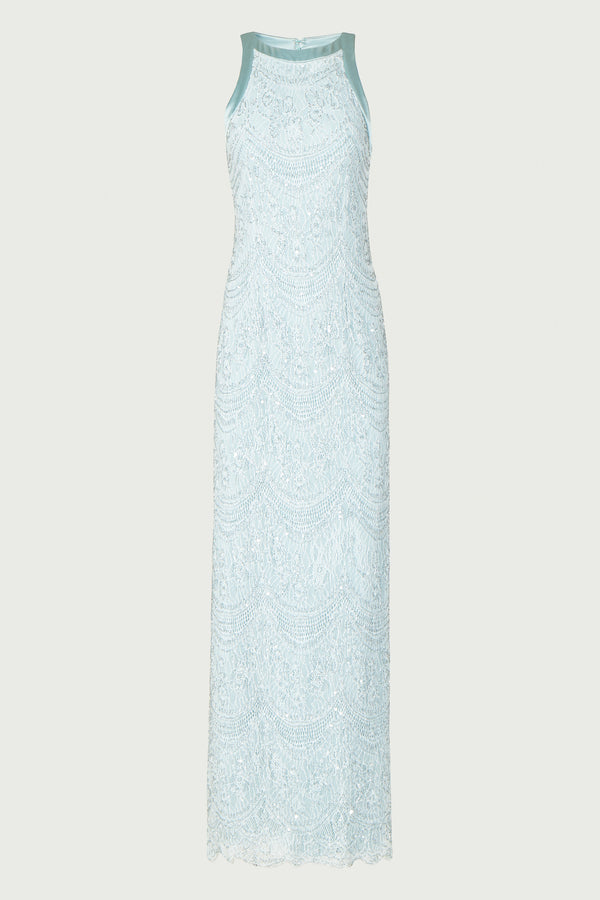 Costarellos Lenia Beaded French Lace Dress