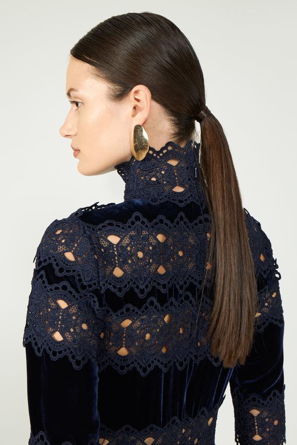 Costarellos Lissie Silk Velvet Gown