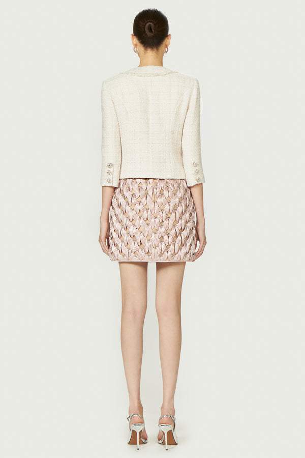 Costarellos Macie Lurex Tweed Cropped Jacket