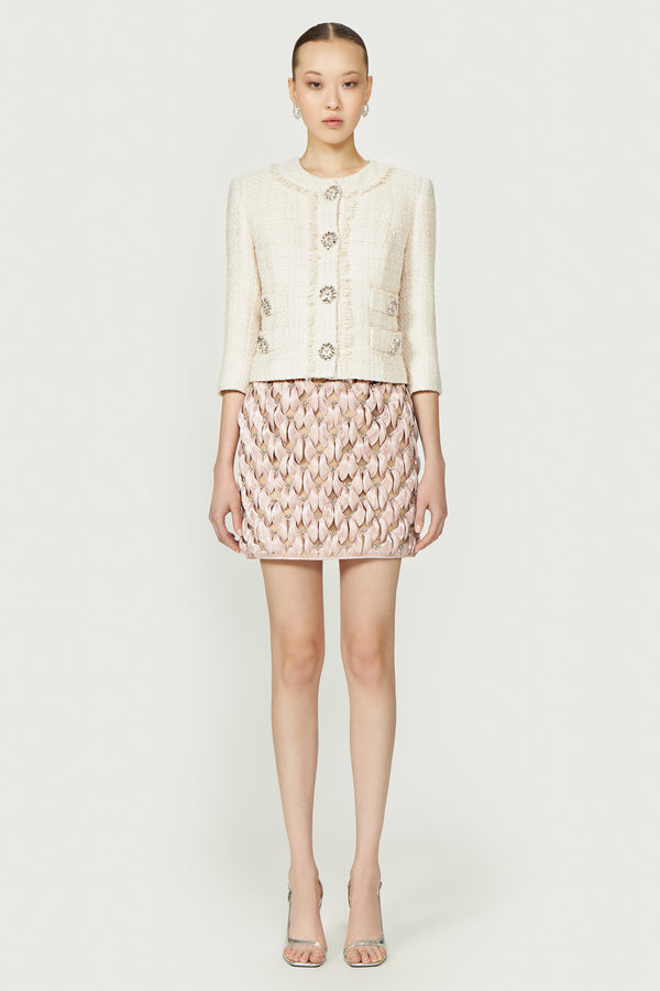 costarellos Macie Lurex Tweed Cropped Jacket
