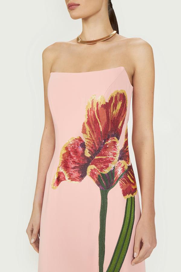 Costarellos Margita Crepe Strapless Gown