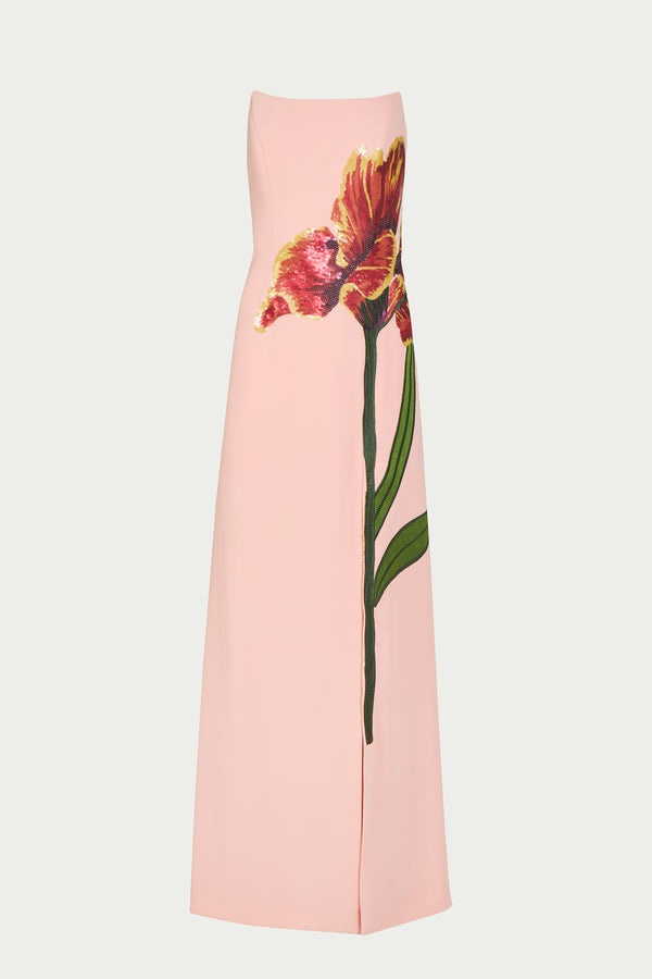 Costarellos Margita Crepe Strapless Gown