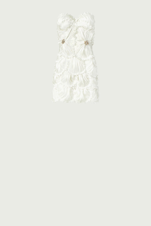 Costarellos Marica Lurex Georgette Mini Dress